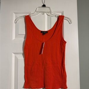 J. Crew Vibrant Orange Ribbed Tank Top